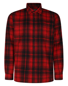 Bigdude Checked Flannel Long Sleeve Shirt Poppy Red